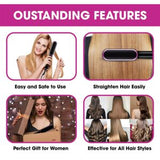 2-in-1 Hair Straightener Curling Professional Styling Brush For Women (random Color)