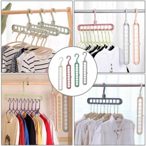 9 Hole Space Saving Hanger Multi-function Rotatable Hanger