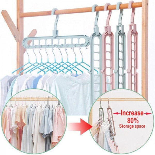 9 Hole Space Saving Hanger Multi-function Rotatable Hanger